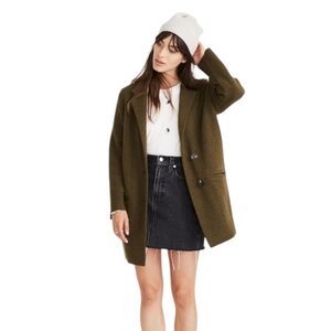 Madewell Merino Wool Blazer Sweater Jacket J9952 XS Heathered Olive